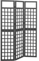 vidaXL Spalier/Paravent 3-teilig Massivholz Tanne Schwarz 121x180 cm