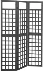 vidaXL Spalier Paravent 3-teilig Schwarz 121 x 180 cm Massivholz Tanne (316482)