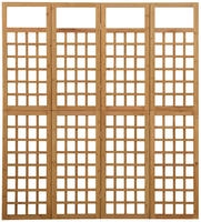 vidaXL Spalier/Paravent 4-teilig Massivholz Tanne 161x180 cm