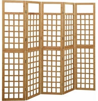 vidaXL Spalier/Paravent 5-teilig Massivholz Tanne 201,5x180 cm