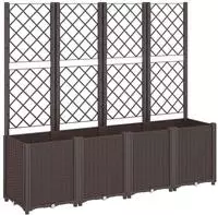 vidaXL Pflanzk&uuml;bel mit Rankgitter Braun 160x40x140 cm PP