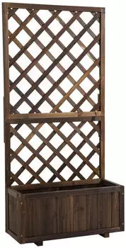Outsunny Pflanzenkasten, Braun Holz 31.5x149.5x72.5 cm