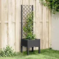 vidaXL Pflanzk&uuml;bel mit Rankgitter Wei&szlig; 40x40x142 cm PP