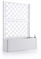XL Rankgitter, Spalier mit Pflanzkasten in moderner Rattan-Optik aus robustem