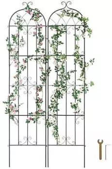 VEVOR Rust-resistant metal garden trellis 51 x 220 cm black