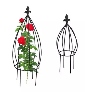 Relaxdays 2-Tlg.rankhilfe-Set Schwarz Metall 25x65x25 cm