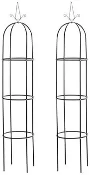 TPFGarden Rosensäule Schwarz Metall 38x190x38 cm