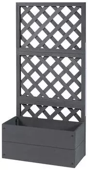 en.casa Blumenkasten Grau Kunststoff 65x135x30 cm