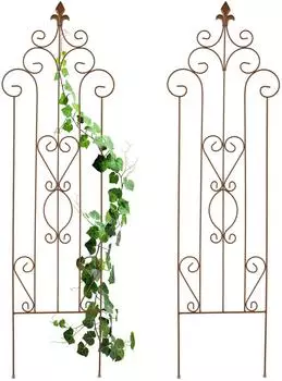 Relaxdays Rankgitter Braun Metall 35x116x0.5 cm