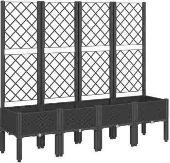 vidaXL Planter with trellis for climbing plants
