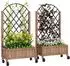 Outsunny Holz Rankgitter mit Pflanzkasten 2er Set 152x25x97cm
