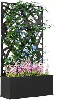 Outsunny Planter with privacy screen and trellis 61 x 23 x 113 cm