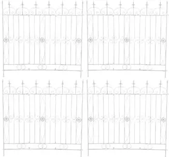 CLP Gartenzaun Wei&szlig; Grau Metall 124x116 cm