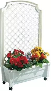 KHW Pflanzkasten mit Spalier 79 x 135 cm wei&szlig;