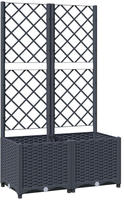 vidaXL Garten-Pflanzgef&auml;&szlig; mit Spalier Blaugrau 80 x 40 x 136 cm PP