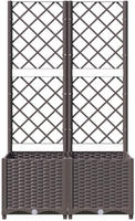 vidaXL Pflanzk&uuml;bel mit Rankgitter Braun 80x40x136 cm PP