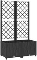 vidaXL Garten-Pflanzgef&auml;&szlig; mit Spalier Schwarz 80 x 40 x 136 cm PP