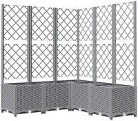 Vidaxl Garden Planter With Trellis&wheels Light Grey