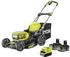5 Ah, mit 1 Akku, mit Ladegerät: Ryobi 18 V ONE+ HP Brushless Akku-Rasenmäher RY18LMX46A