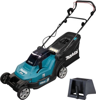 Makita Akku Rasenm&auml;her 36 V ( 2x 18 V ) 43 cm Brushless + Mulchkeil - ohne Akku, ohne Ladeger&auml;t