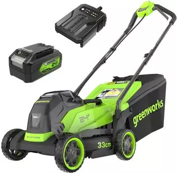 Greenworks Greenworks MO24L411 24v Cordless Brushless Rotary 330mm 1 x 4ah Li-ion Battery Charger