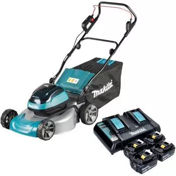 Makita DLM 466 PM4 Akku-Rasenm&auml;her 36V 46cm Brushless, 4x 4,0Ah + Ladeger&auml;t (DLM466PM4)