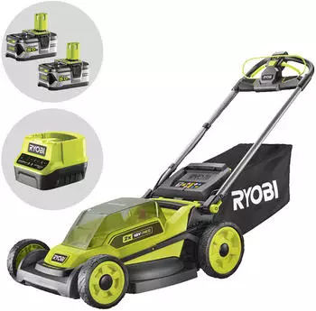 Ryobi 2X 18 V ONE+ Brushless Akku-Rasenmäher RY18LMXSP51A-0 ohne Akku und Ladegerät