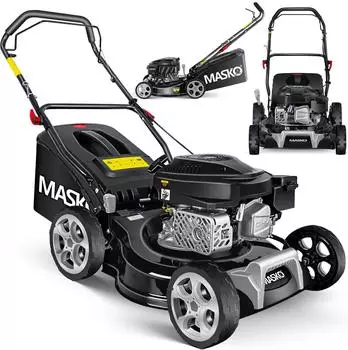 Masko Benzin-Rasenm&auml;her 3-in-1 42cm Schnittbreite 4-Takt OHV 3,4PS 50L Fangkorb