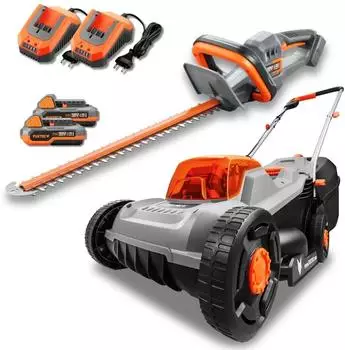FUXTEC Akku-Garten-Set 20V Rasenm&auml;her 30cm & Heckenschere 52cm (FX-E1RM20ECO/HS20-SL)