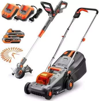 FUXTEC Akku-Garten-Set 20V, Rasenmäher 30cm & Rasentrimmer 25cm, 2x2Ah (FX-E1RM20ECO-SET)