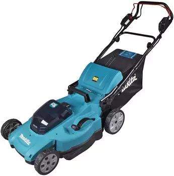 Makita Akku-Rasenmäher 2x18 V 5,0 Ah (2Akkus + Doppelladegerät) Makita Akku-Rasenmäher 2x18 V 5,0 Ah (2Akkus + Doppelladegerät)