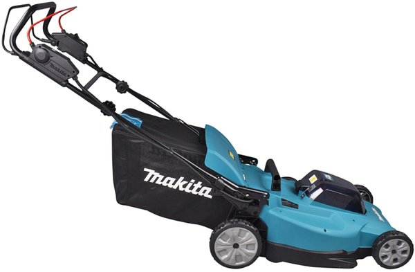 Antrieb & Eigenschaften Makita Akku-Rasenmäher 2x18 V 5,0 Ah (2Akkus + Doppelladegerät)