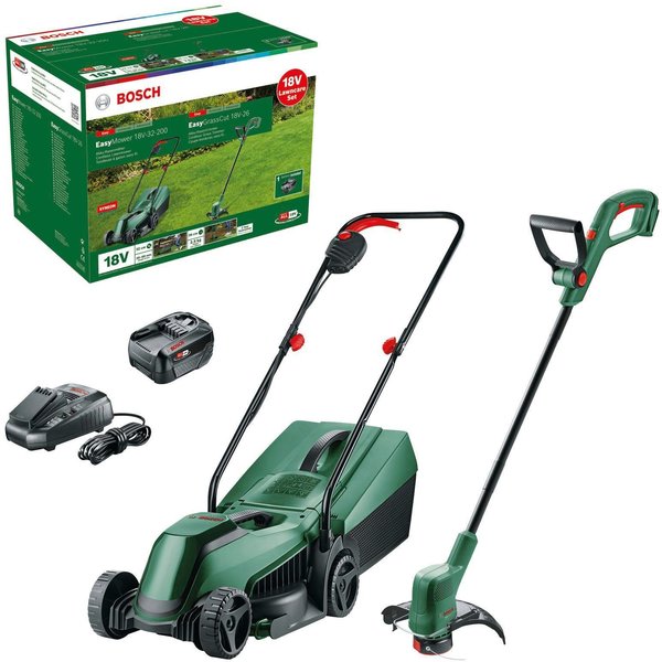 Bosch AkkuRasenmäherSet AkkuRasenmäher 18V32200 + Akku
