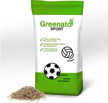 Greenato 25kg Sport Sportrasen Sport- und Spielrasen Spiel Rasen Rasensaat Gras