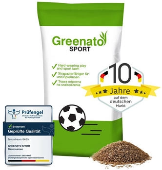 Greenato 30kg Sport Sportrasen Sport- und Spielrasen Spiel Rasen Rasensaat Gras