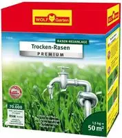 Wolf-Garten Rasensamen L-TP 50 Trocken-Rasen, 1,5kg f&uuml;r bis zu 50m&sup2;, Neuanlage,