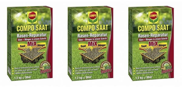 Compo Saat Rasen-Reparatur Mix 1,2 kg 3er Set für 150 m² (10265-B)