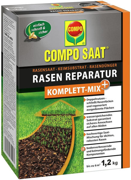 COMPO SAAT Rasen Reparatur Komplett-Mix 1,2 Kg