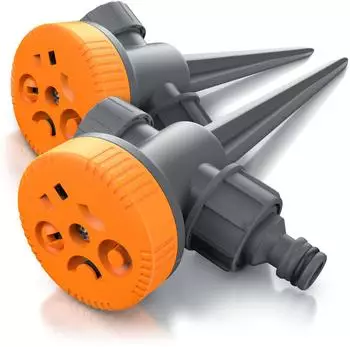 Brandson Rasensprinkler 5-fach Flächenregner mit Wählscheibe, 2er-Set (303758)
