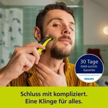 Philips OneBlade 360 Face + Body QP2834/31 – 60 Minuten Akkulaufzeit für mehrere Anwendungen