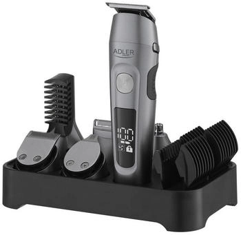 Adler Trimmer + Haarschneider, Grooming 6 in 1 Set AD 2944 Cordless Number of length steps 6 Stainless Steel/Black