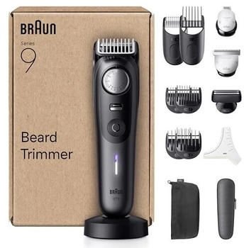 Braun Series 9 +14 Barbering Tools Power Boost & Lifetime Sharp ProBlade 180 Min with Fade 52 Lengths PrecisionWheel & Lock Waterproof BT9565 Titanium