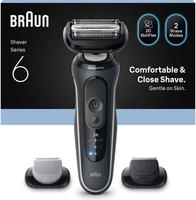 Braun Series 6 Elektrorasierer, Schwarz, Laufzeit 60 Minuten, Schnellladung 5...