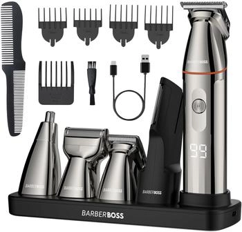 BarberBoss Men 5-in-1 Men&rsquo;s Grooming Kit Kit for Men Detail Shaver Nose Ear & Body Precision Clipper All-in-One Men&rsquo;s Body Shaver QR-6010