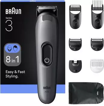 Braun Trimmer + Haarschneider, AIO3540 Trimmeri Komplekt 8in1 piirel