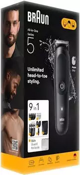 Braun Trimmer + Haarschneider, All-in-One Series 5 (AIO5540) – Flexibel einsatzbereit durch Akku-Betrieb
