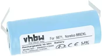 vhbw Akku f&uuml;r Braun 5671 / Philips Norelco 8892XL, Li-Ion 3,7V 1600mAh
