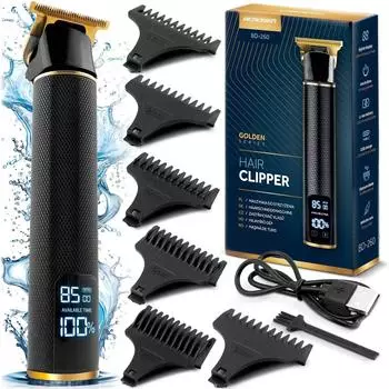 Berdsen Profi Barttrimmer mit 6 Aufs&auml;tzen 1-9 mm schwarz