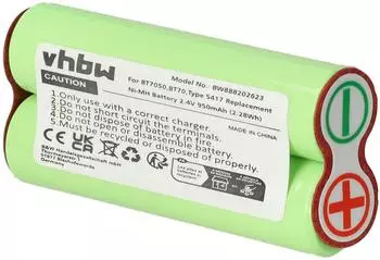 vhbw Akku kompatibel mit Braun Series 7, Cruzer 6 950mAh, 2.4V, NiMH