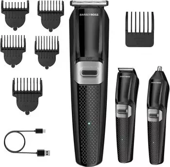BarberBoss 3-in-1 Bartschneider mit USB-Aufladung